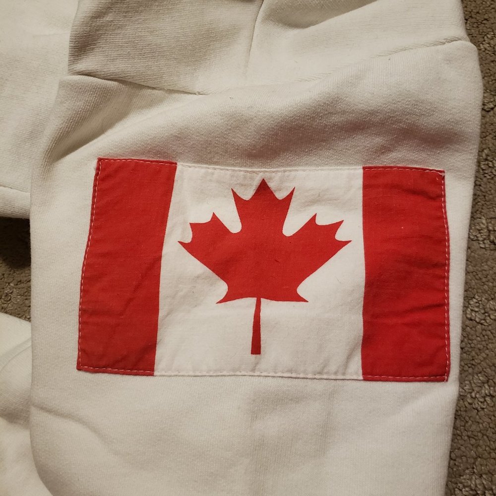 Vintage GABCO Flag Sweater White Red Blue Men's Large L Made in Australia Retro - Picture 5 of 14